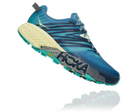 Hoka One One Speedgoat 4 - Tenis Corrida Largos Mulher Azuis / Verdes | PT-mlAPbdv